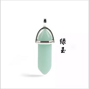 Natural crystal pendant lucky rune necklace green